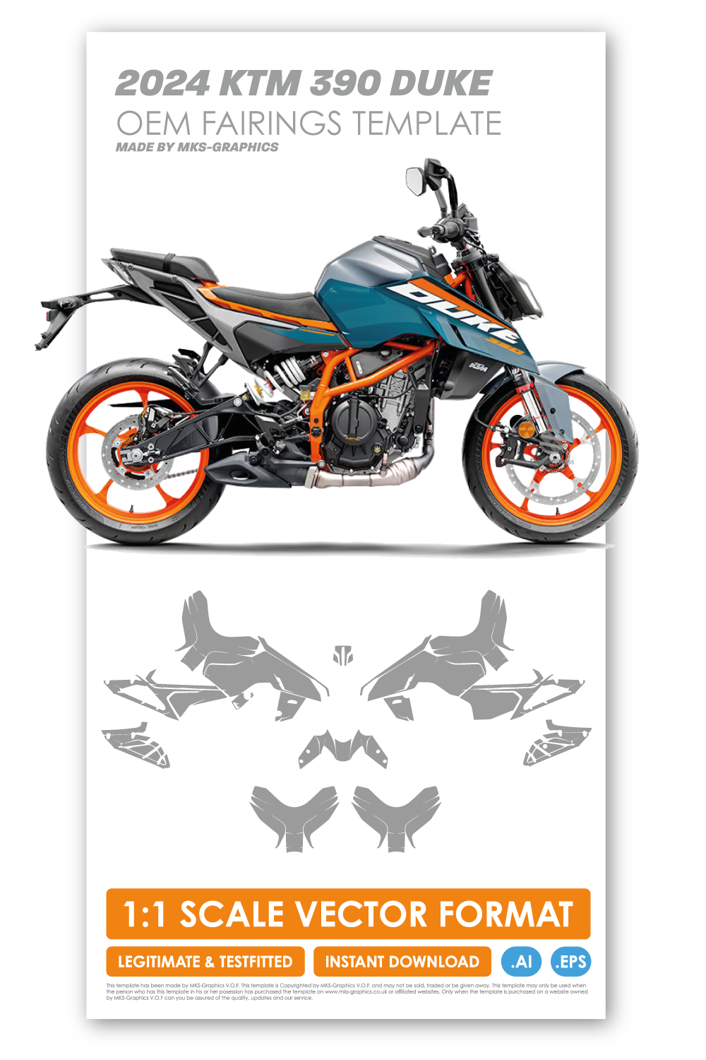 KTM 390 DUKE 2024 TEMPLATE (OEM FAIRINGS)