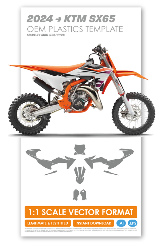 KTM SX65 2024 TEMPLATE (OEM PLASTICS)