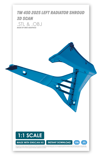 TM 4T 450Fi ES SMR LEFT RADIATOR SHROUD (2022 to 2026) (.OBJ & .STL)