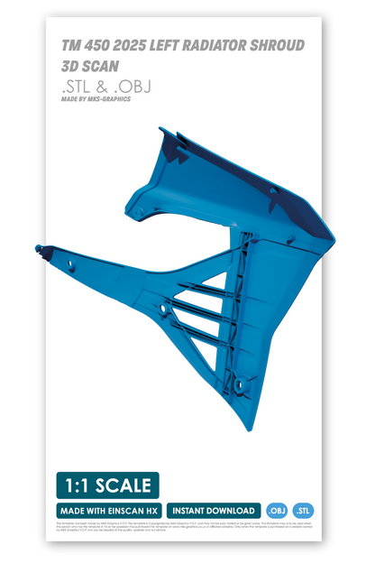 TM 4T 450Fi ES SMR LEFT RADIATOR SHROUD (2022 to 2026) (.OBJ & .STL)