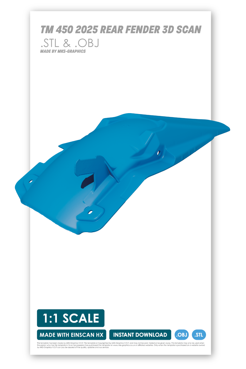TM 4T 450Fi ES SMR REAR FENDER (2022 to 2026) (.OBJ & .STL)