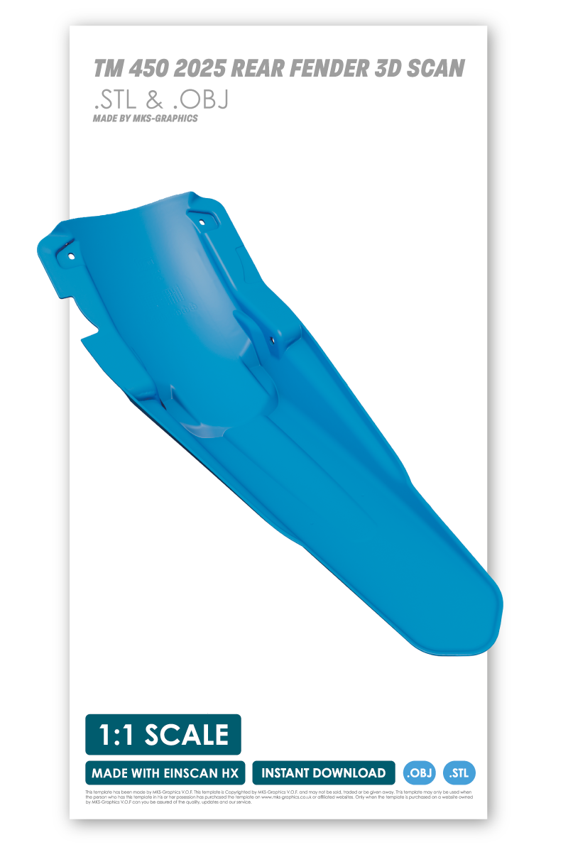 TM 4T 450Fi ES SMR REAR FENDER (2022 to 2026) (.OBJ & .STL)