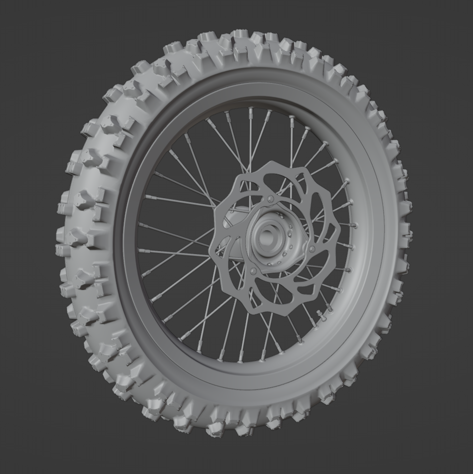 65CC FRONT WHEEL ASSEMBLY 3D MODEL (.OBJ AND .BLEND)