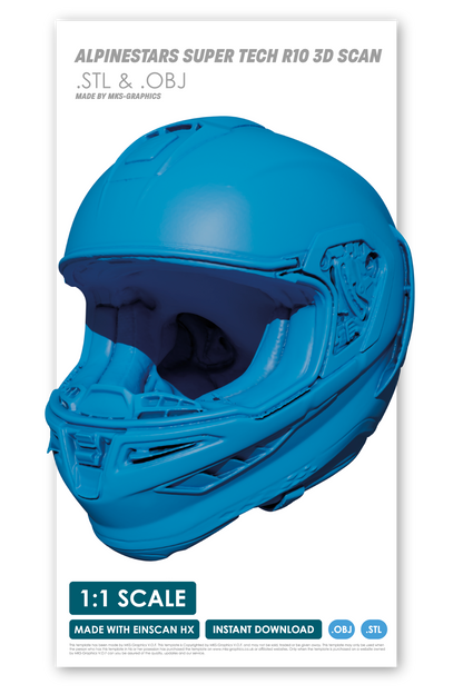 APLINESTARS SUPER TECH R10 HELMET 3D SCAN (.OBJ & .STL)