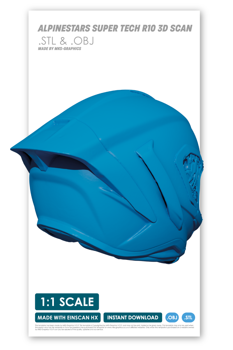 APLINESTARS SUPER TECH R10 HELMET 3D SCAN (.OBJ & .STL)
