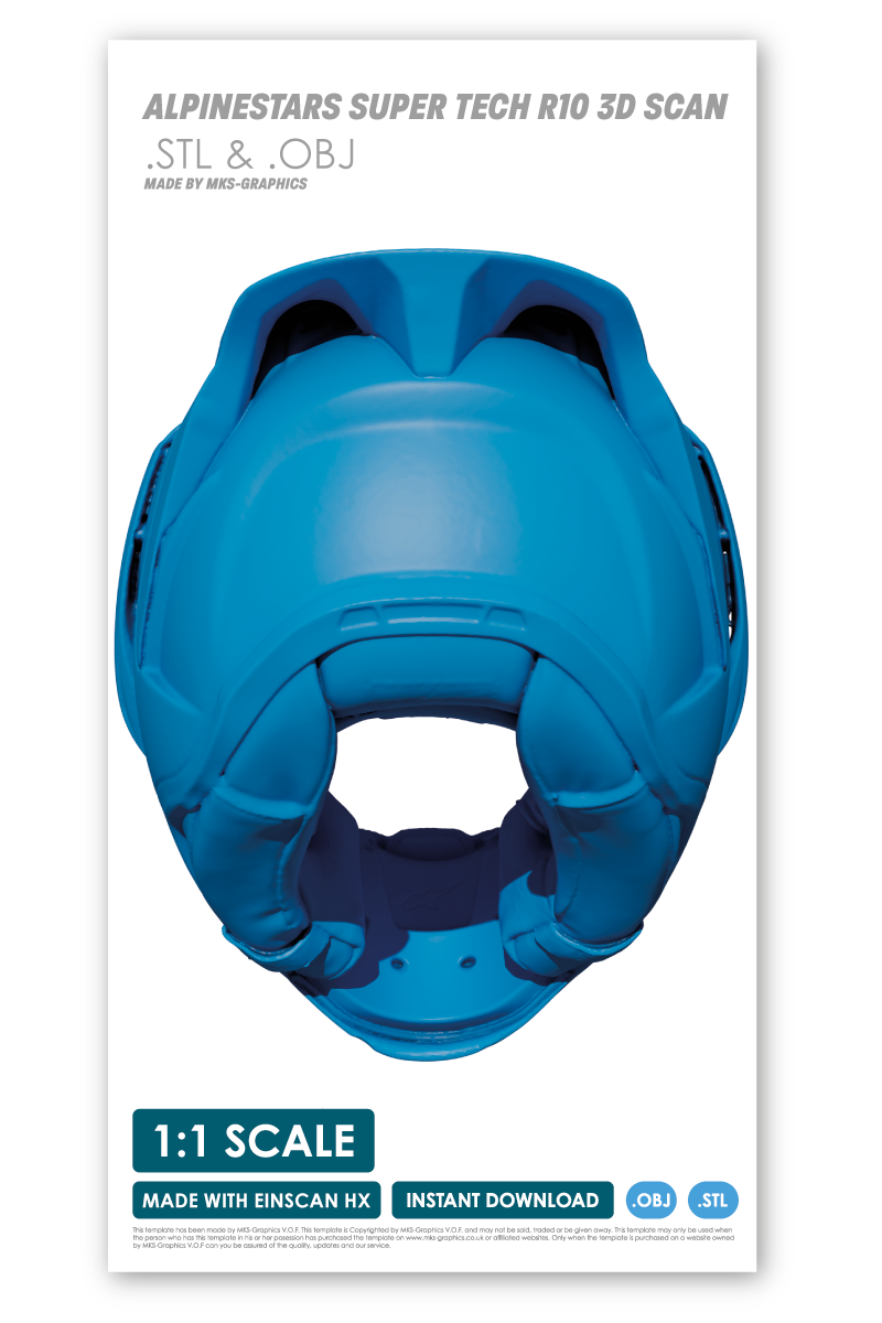 APLINESTARS SUPER TECH R10 HELMET 3D SCAN (.OBJ & .STL)