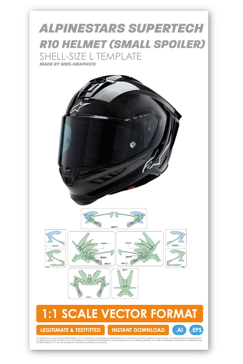 ALPINESTARS SUPERTECH R10 SHELL SIZE L TEMPLATE (SMALL SPOILER)