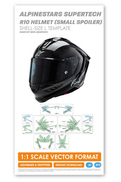 ALPINESTARS SUPERTECH R10 SHELL SIZE L TEMPLATE (SMALL SPOILER)