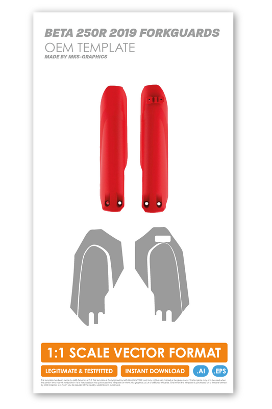 BETA 250R & 450R 2019 & 2020 FORK GUARDS TEMPLATE