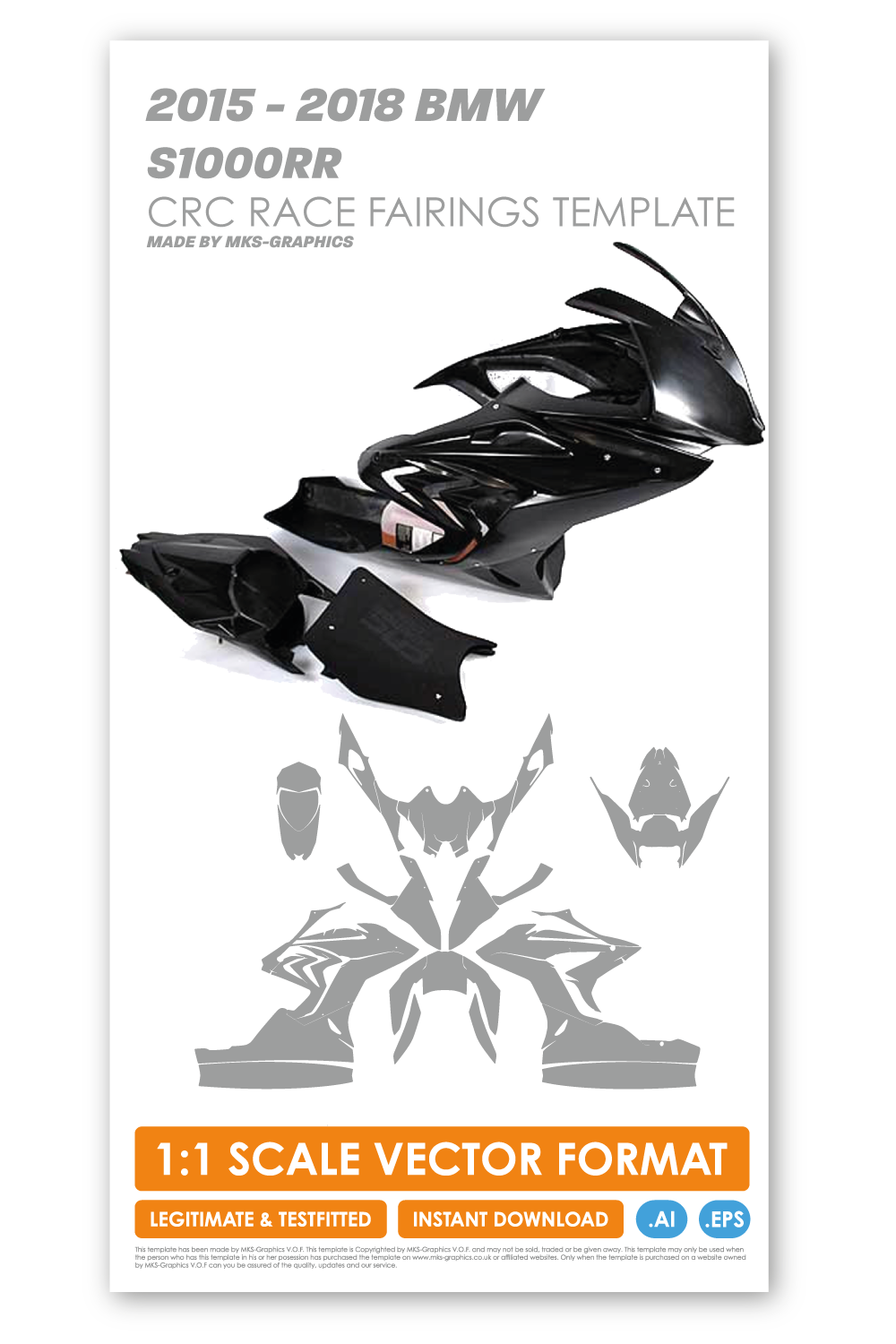 BMW S1000RR 2015 - 2016 - 2017 - 2018 CRC RACING FAIRINGS TEMPLATE ...