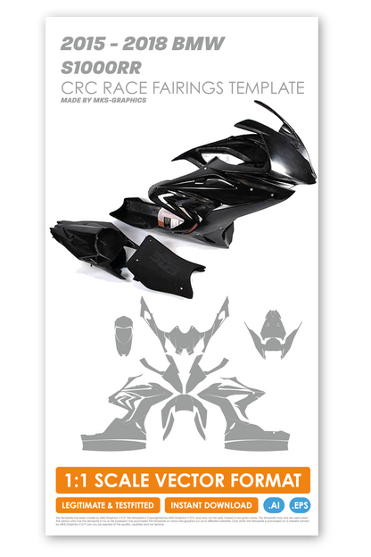 BMW S1000RR 2015 - 2016 - 2017 - 2018 CRC RACING FAIRINGS TEMPLATE