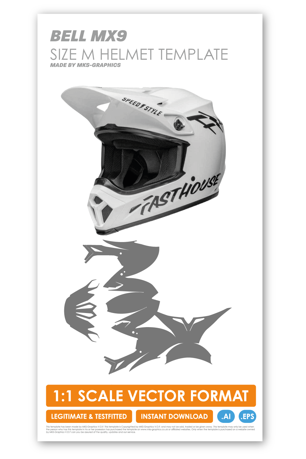 BELL MX9 (MEDIUM) HELMET TEMPLATE – MKS-Graphics