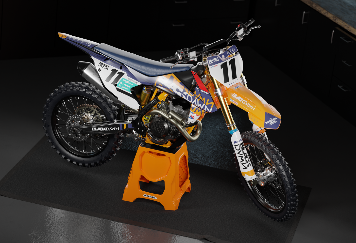 FULL KTM SX250F 2016, 2017 & 2018 3D DIRTBIKE MODEL (.OBJ AND .BLEND)