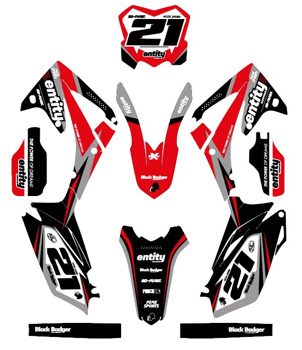 HONDA - ENTITY - PRE-MADE DESIGN (HONDA CRF450R 2009 - 2010 - 2011 - 2012)