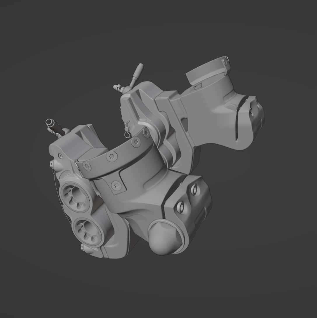 COBRA TWIN CALIPER BRAKE SETUP 3D MODEL (.OBJ AND .BLEND)