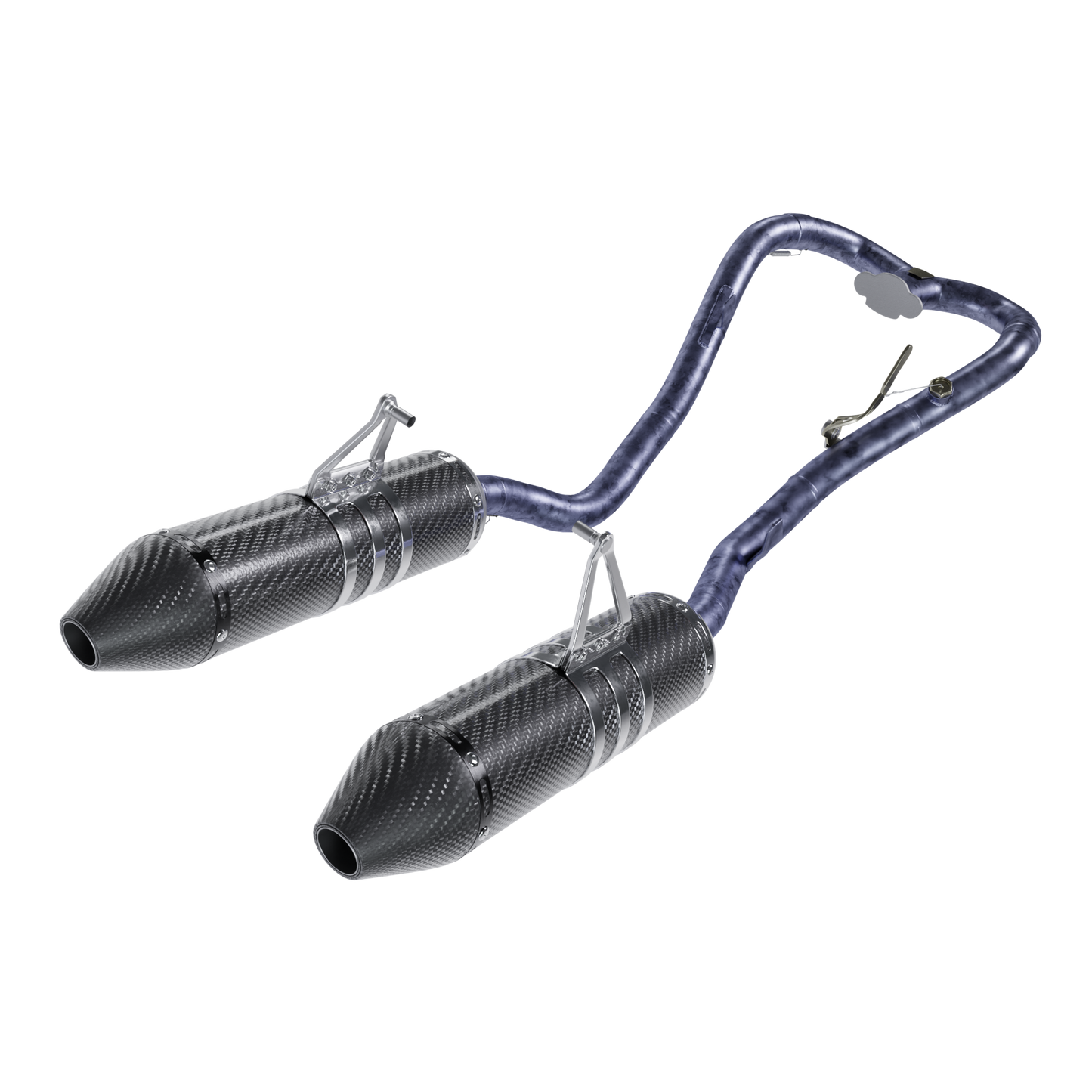 DVR TWIN-EXHAUST SETUP FOR DIRTBIKES 3D MODEL (.OBJ AND .BLEND)