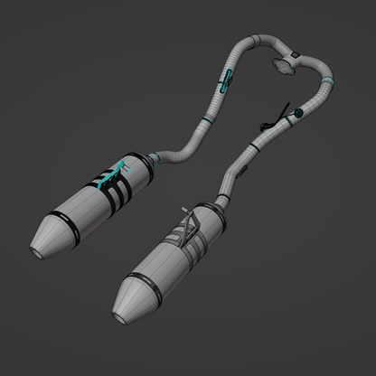 DVR TWIN-EXHAUST SETUP FOR DIRTBIKES 3D MODEL (.OBJ AND .BLEND)