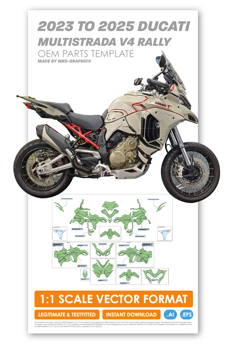DUCATI MULTISTRADA V4 RALLY 2023 TO 2025 OEM PARTS TEMPLATE