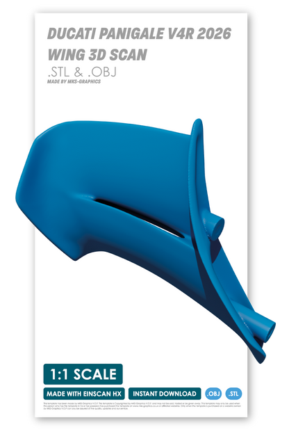 DUCATI PANIGALE V4 (S) 2025 WING 3D SCAN (RIGHT) (.OBJ & .STL)