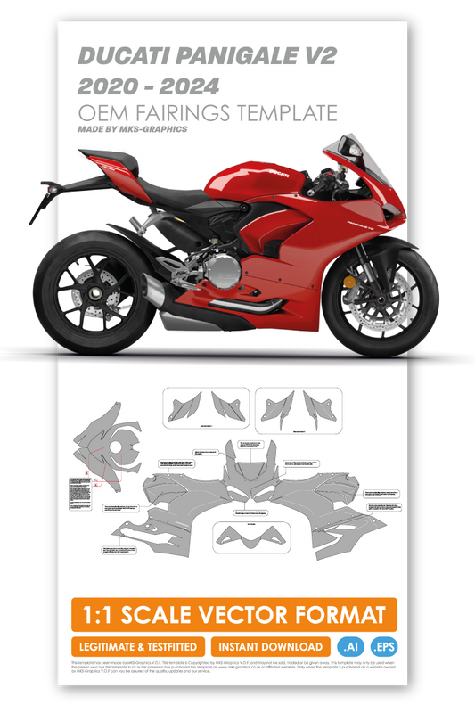 2020 TO 2024 DUCATI PANIGALE V2 OEM FAIRINGS TEMPLATE
