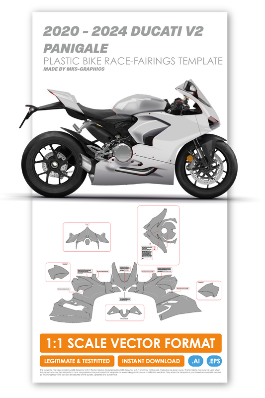 2020 TO 2024 DUCATI PANIGALE V2 PLASTIC BIKE RACE-FAIRINGS TEMPLATE