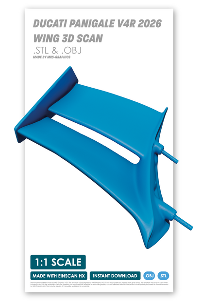 DUCATI PANIGALE V4R 2026 WING 3D SCAN (RIGHT) (.OBJ & .STL)