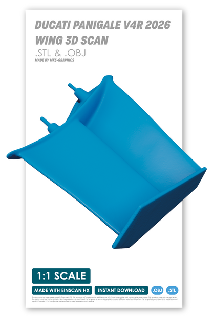 DUCATI PANIGALE V4R 2026 WING 3D SCAN (RIGHT) (.OBJ & .STL)