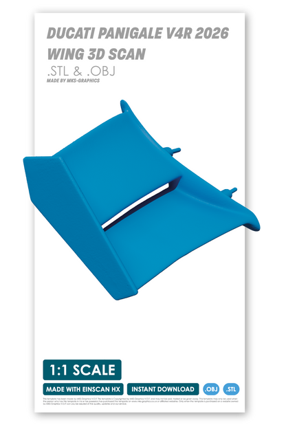 DUCATI PANIGALE V4R 2026 WING 3D SCAN (RIGHT) (.OBJ & .STL)