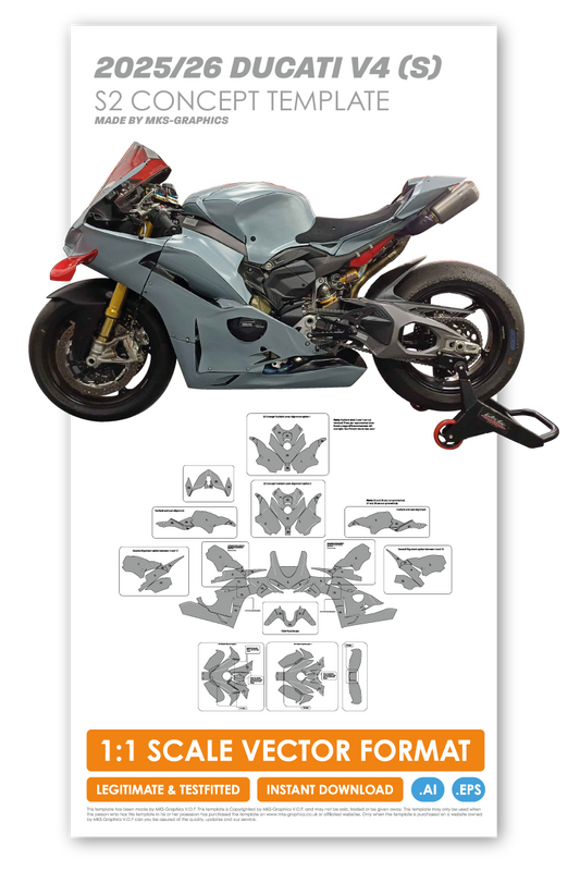 2025 / 2026 DUCATI PANIGALE V4 / V4S S2 CONCEPT RACE-FAIRINGS TEMPLATE