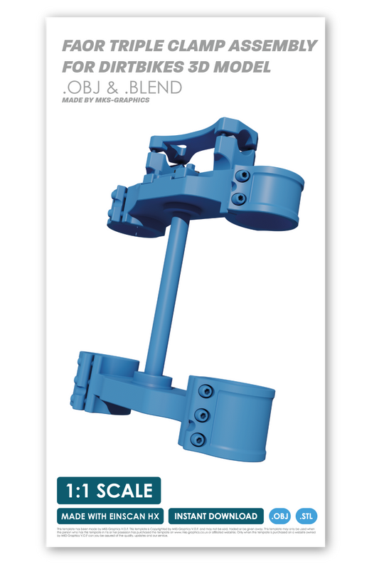 FAOR TRIPLE CLAMP ASSEMBLY FOR DIRTBIKES 3D MODEL (.OBJ AND .BLEND)