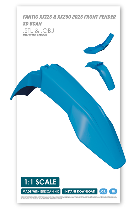 FANTIC XX125 & XX250 FRONT FENDER (2025) (.OBJ & .STL)