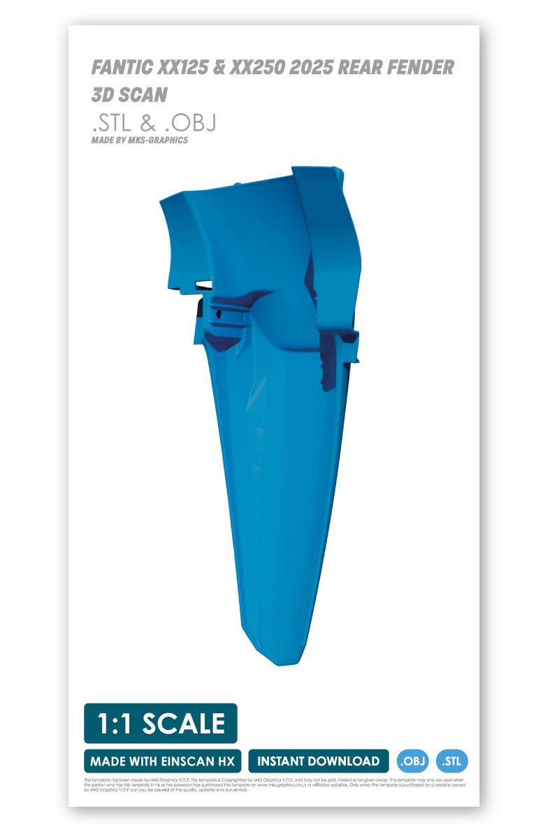 FANTIC XX125 & XX250 REAR FENDER (2025) (.OBJ & .STL)