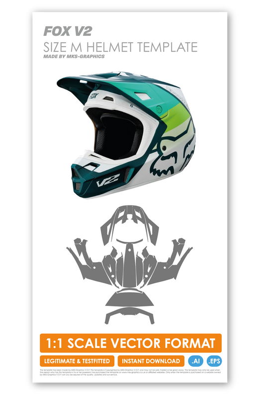 FOX V2 MEDIUM HELMET TEMPLATE