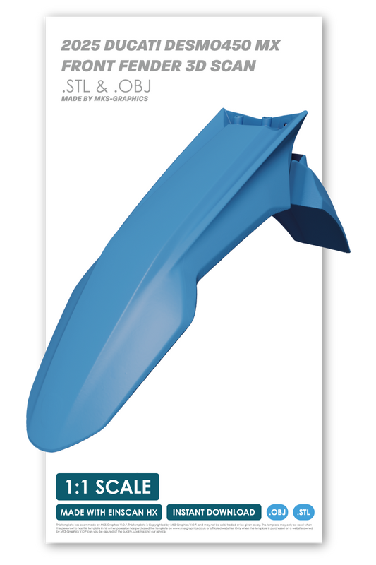 2025 DUCATI DESMO450 MX FRONT FENDER 3D SCAN (.OBJ & .STL)