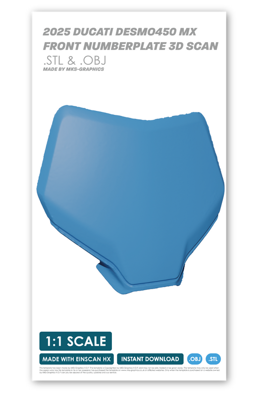 2025 DUCATI DESMO450 MX FRONT NUMBERPLATE 3D SCAN (.OBJ & .STL)