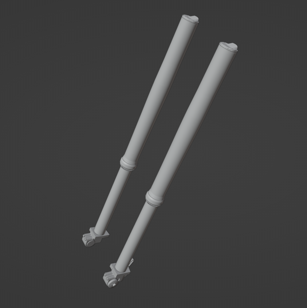 ÖHLINS SUSPENSION FOR DIRTBIKES 3D MODEL (.OBJ AND .BLEND)