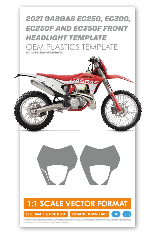 GASGAS EC250, EC300, EC250F AND EC350F 2021 FRONT HEADLIGHT TEMPLATE