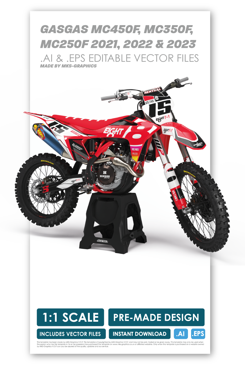 GASGAS - QUAKER - PRE-MADE DESIGN (GASGAS MC450F, MC350F,  MC250F 2021, 2022 & 2023)