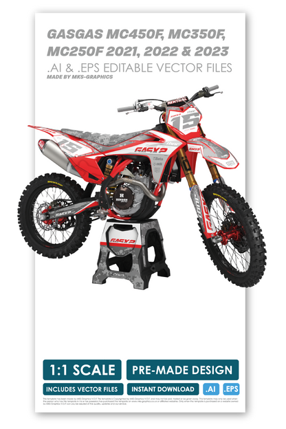 GASGAS - CLOAKED - PRE-MADE DESIGN (GASGAS MC450F, MC350F,  MC250F 2021, 2022 & 2023)