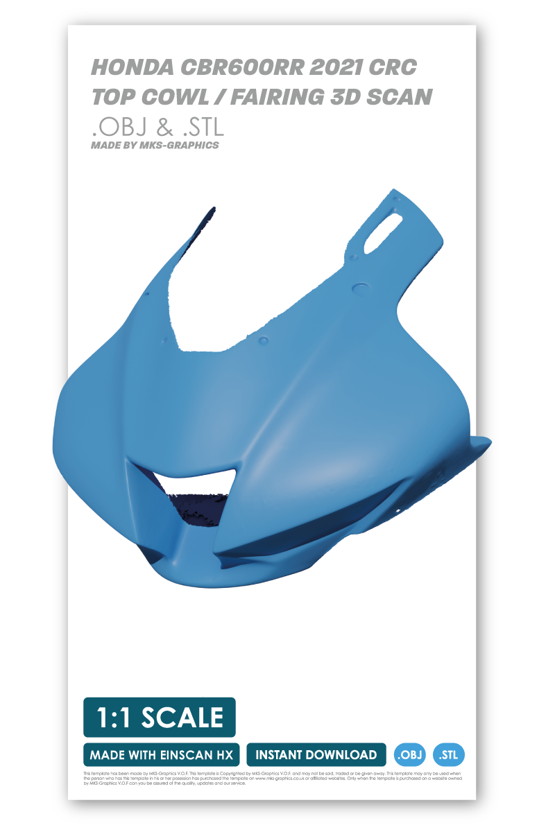HONDA CBR600RR 2021 CRC TOP COWL / FAIRING 3D SCAN (.OBJ AND .STL)