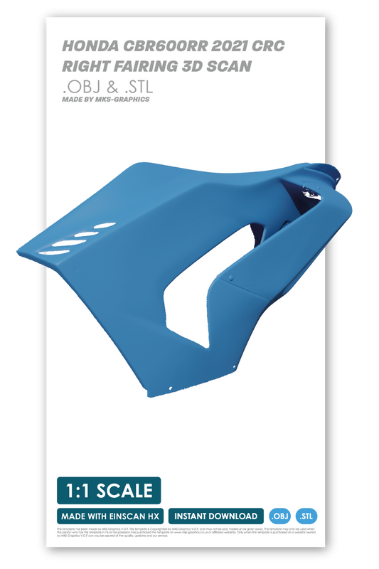 HONDA CBR600RR 2021 CRC RIGHT FAIRING 3D SCAN (.OBJ AND .STL)