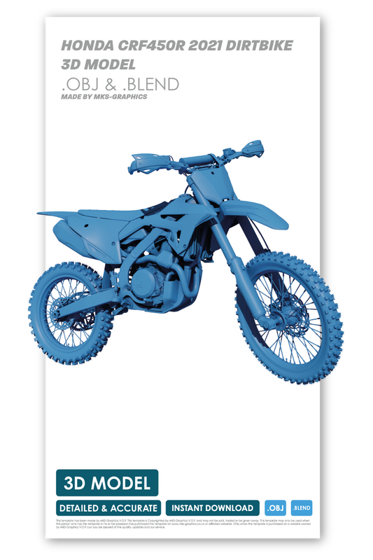 FULL HONDA CRF450R 2021 DIRTBIKE 3D MODEL (.OBJ AND .BLEND)
