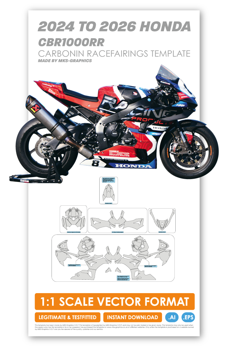 HONDA CBR1000RR 2024 TO 2026 CARBONIN CARBON RACEFAIRINGS TEMPLATE
