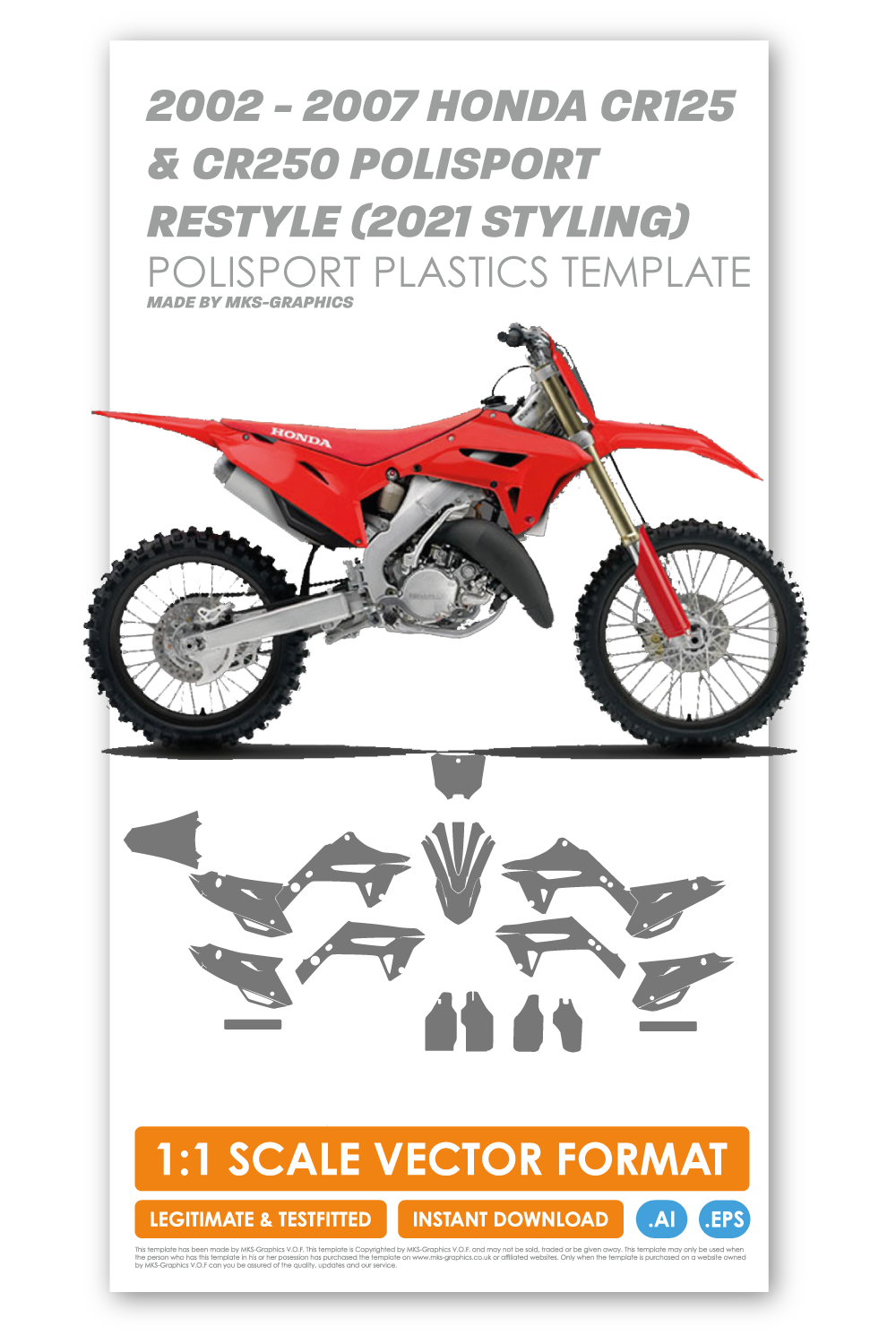 POLISPORT RESTYLE CRF125, 250 2002 TO 2007 (2021 STYLE)