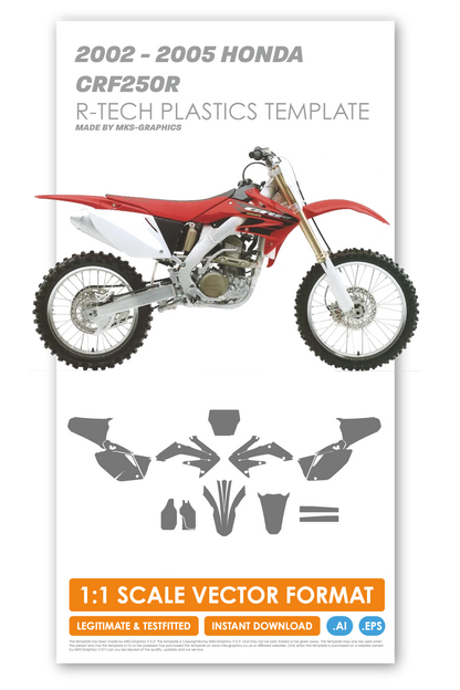 HONDA CRF250R 2002 TO 2005 (R-TECH PLASTICS)