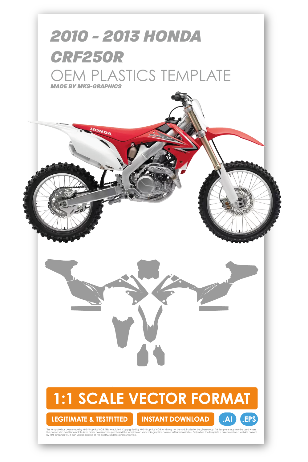 HONDA CRF250 2010 - 2011 - 2012 - 2013 TEMPLATE