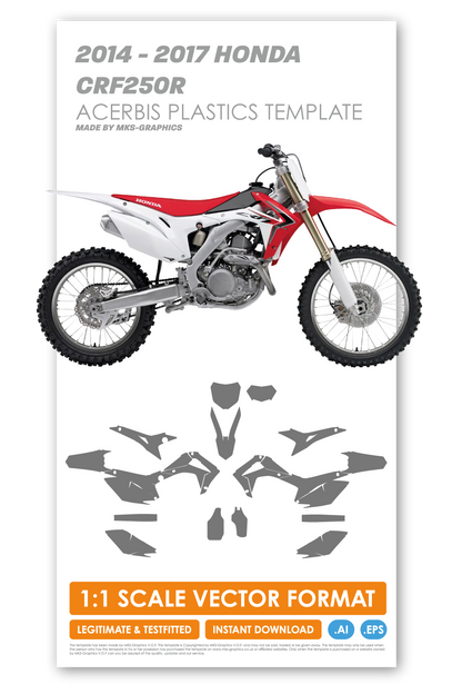 HONDA CRF250R 2014, 2015, 2016 & 2017 TEMPLATE (ACERBIS PLASTICS)