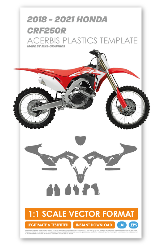 HONDA CRF250R 2018, 2019, 2020 & 2021 TEMPLATE (ACERBIS PLASTICS)