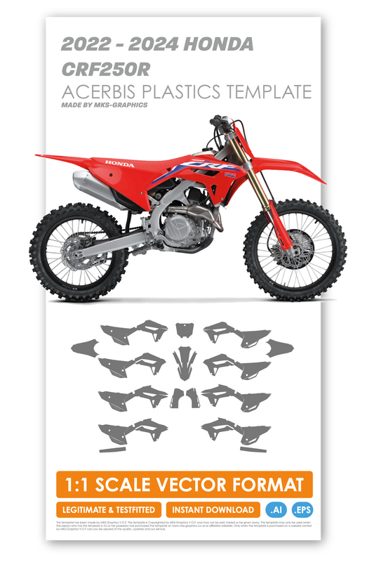 HONDA CRF250R 2022, 2023 & 2024 TEMPLATE (ACERBIS PLASTICS)