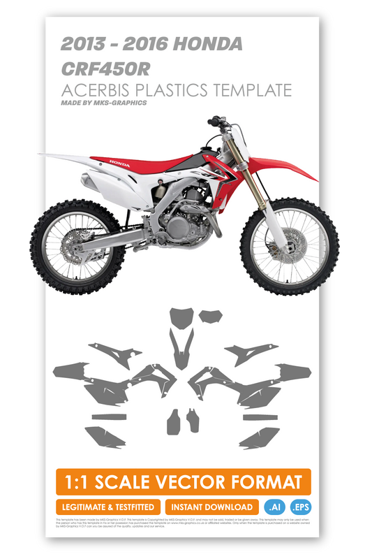 HONDA CRF450 2013 - 2014 - 2015 - 2016 TEMPLATE (ACERBIS PLASTICS)